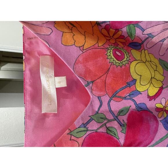{SOLD} LoveShackFancy “Fabienne” Floral Taffeta Ruffle Satin Mini Dress- Size 6 - Picture 6 of 9
